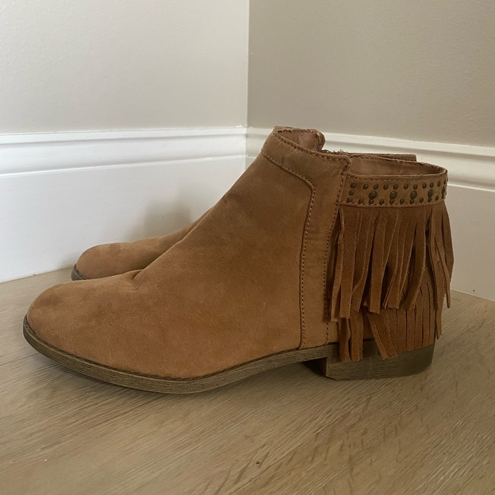 Mossimo Supply Co. Brown Fringe Boots (Gently Used)